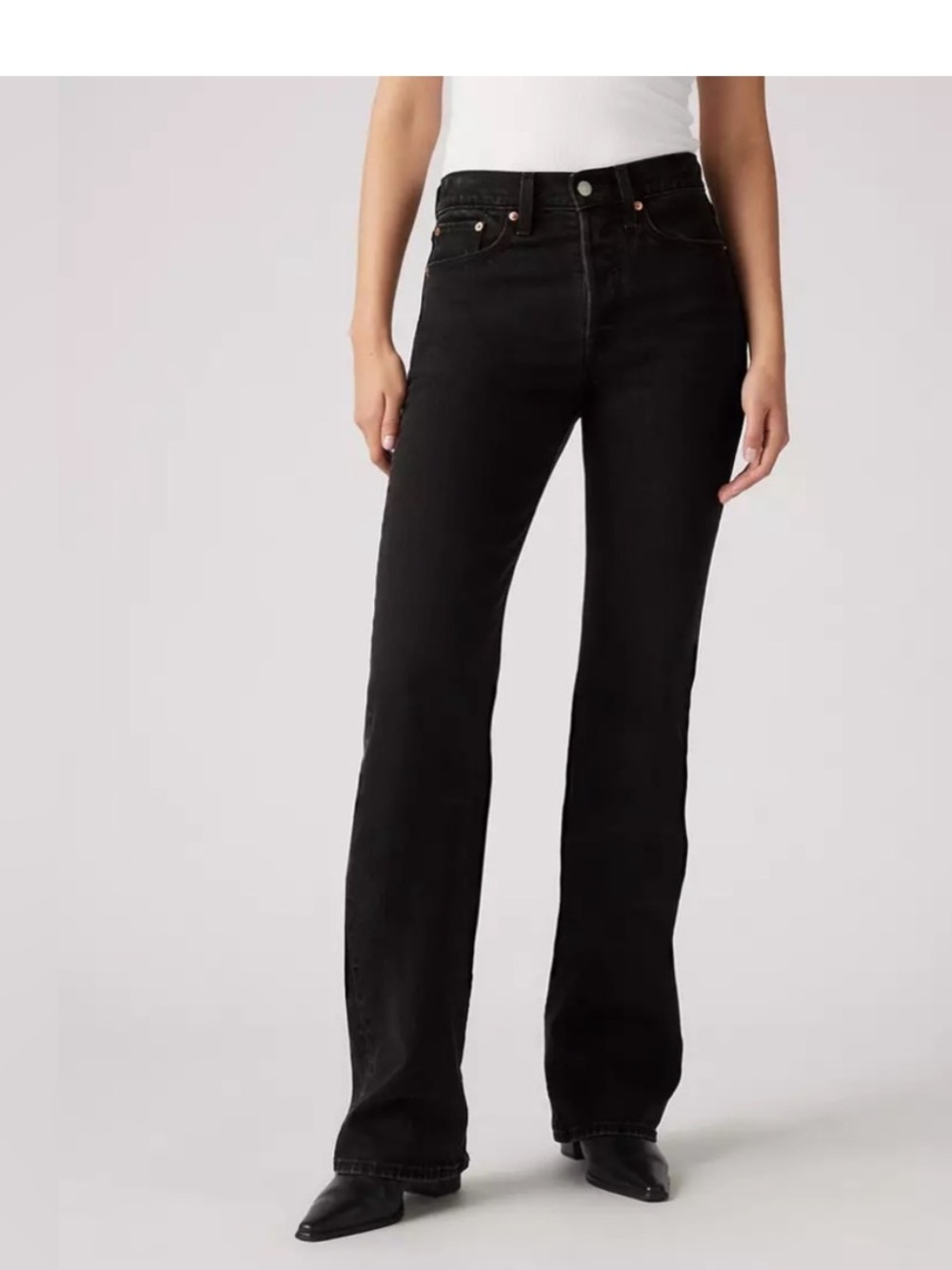 NWT Levi's Premium Wedgie Bootcut Jeans Black She Is in The Zone Size 32